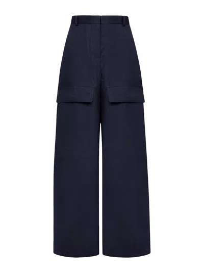 Stella Mccartney Cotton Cargo Pants In Blue