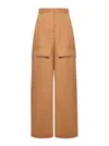 Stella Mccartney Wide Leg Nylon Blend Silk Cargo Trousers In Brown