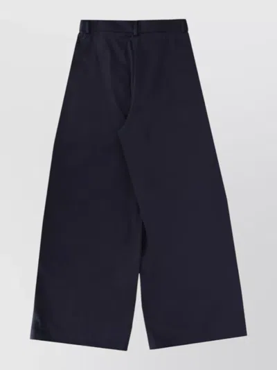Stella Mccartney Cotton Cargo Trousers Wide Leg Belt Loops In Black