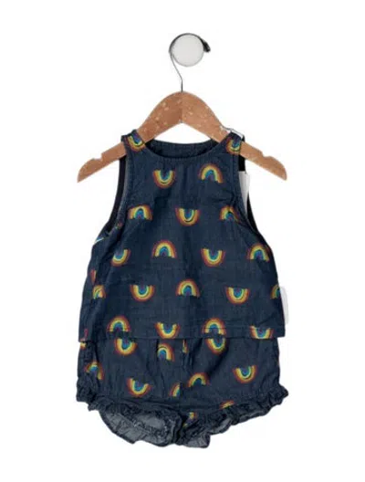 Pre-owned Stella Mccartney Babies' Cotton Denim Short Set W/tags In Blue