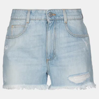 Pre-owned Stella Mccartney Cotton Denim Shorts 27 In Blue