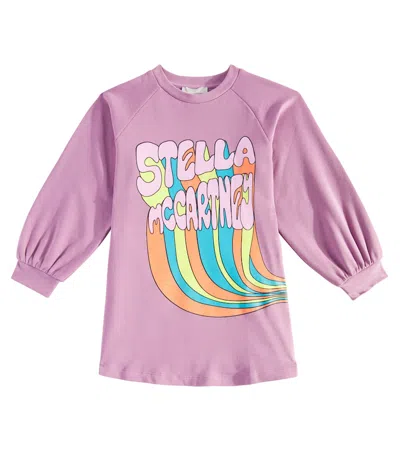 Stella Mccartney Kids' Kleid Aus Baumwolle In Lila