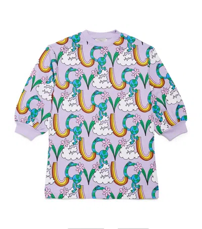 Stella Mccartney Kids' Cotton Earth Friends Dress In Green