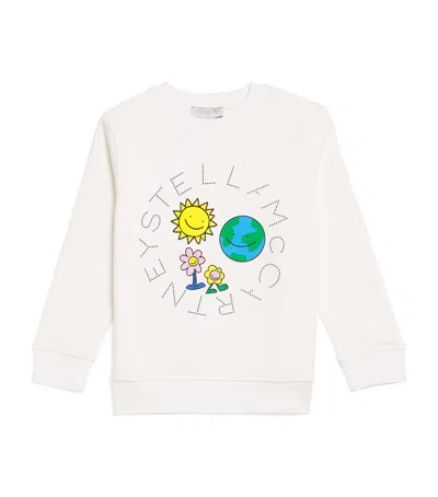 Stella Mccartney Kids' Cotton Earth Friends Sweatshirt In White