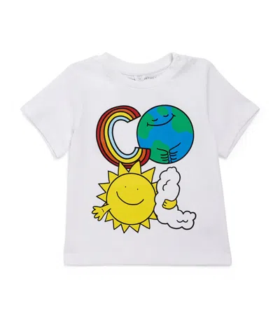 Stella Mccartney Kids' Cotton Earth Friends T-shirt In White