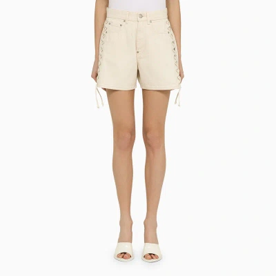 Stella Mccartney | Cotton Écru Shorts With Laces In White