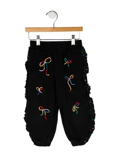 Pre-owned Stella Mccartney Babies' Cotton Embroidered Accent Sweatpants In Black