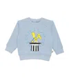 Stella Mccartney Cotton Fleece Rabbit Sweatshirt In Blue