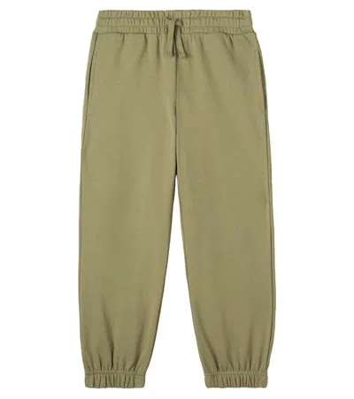 Stella Mccartney Kids' Cotton Fleece Sweatpants In Green