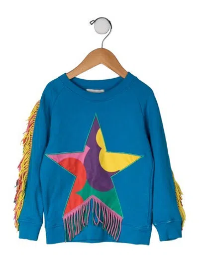 Pre-owned Stella Mccartney Babies' Cotton Fringe Accent Sweatshirt In Blue