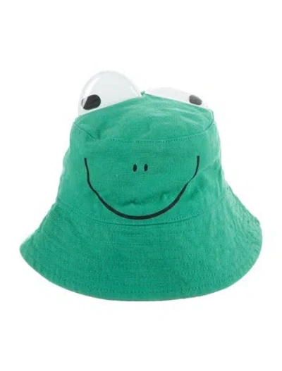 Pre-owned Stella Mccartney Babies' Cotton Frog Motif Bucket Hat In Green