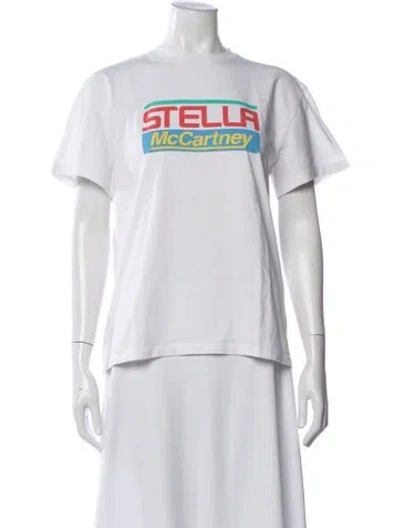 Pre-owned Stella Mccartney Kids' Cotton Graphic Print T Shirt In White