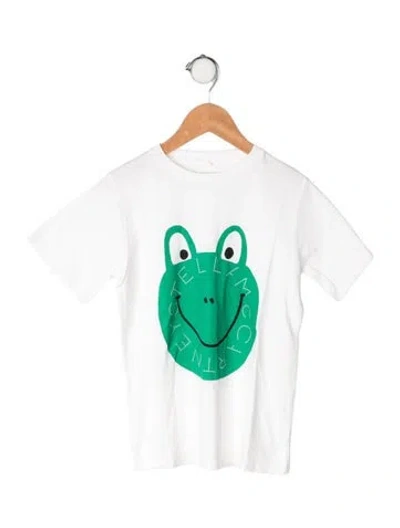 Pre-owned Stella Mccartney Kids' Cotton Graphic Print T Shirt In White