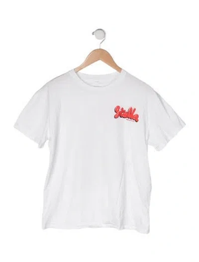 Pre-owned Stella Mccartney Kids' Cotton Graphic Print T Shirt In White