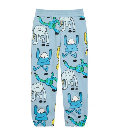 Stella Mccartney Kids' Cotton Graphic Sweatpants In Blue
