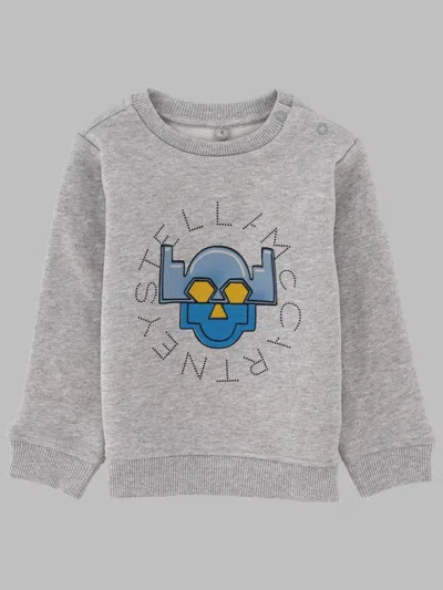Stella Mccartney Cotton Graphic Sweatshirt In Gray