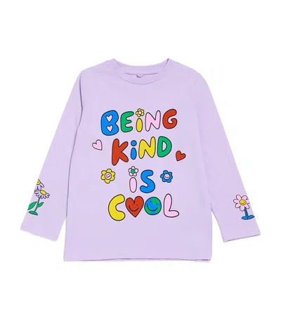 Stella Mccartney Kids' Cotton Graphic T-shirt In Purple
