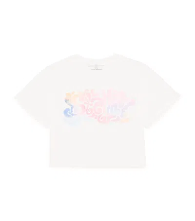 Stella Mccartney Kids' Logo Cotton Jersey T-shirt In White