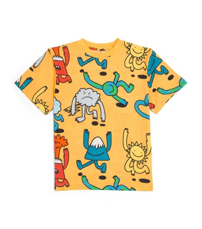 Stella Mccartney Kids' Cotton Graphic T-shirt In Yellow