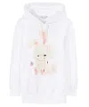 Stella Mccartney Rabbit-print Ribbed Hoodie In White