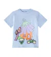 Stella Mccartney Cotton Jersey T-shirt In Blue