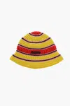 Stella Mccartney Logo Cotton Crochet Bucket Hat In Yellow