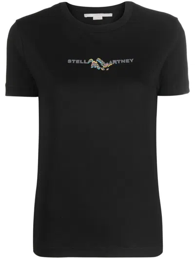 Stella Mccartney Front Logo-print T-shirt In Black