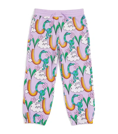 Stella Mccartney Kids' Cotton Love Print Sweatpants In Multi
