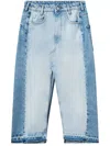 Stella Mccartney Contrast-color Paneled Denim Skirt In Blue