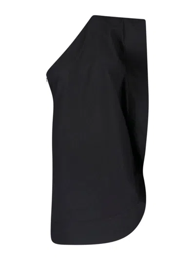 Stella Mccartney Washed Cotton Asymmetric Mini Dress In Brown