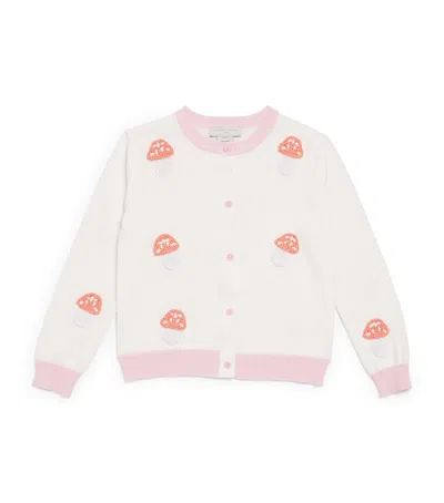 Stella Mccartney Kids' Cotton Mushroom Cardigan In Ivory