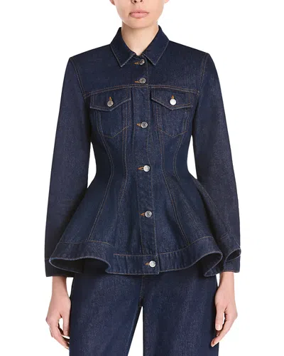 Stella Mccartney Cotton Peplum Denim Jacket In Multi