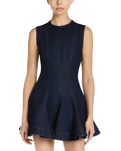 Stella Mccartney Cotton Peplum Denim Mini Dress In Blue