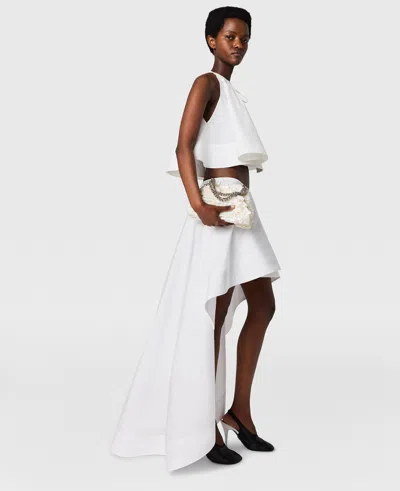 Stella Mccartney Cotton Poplin Asymmetric Frill Skirt In White