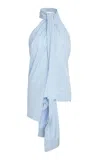 Stella Mccartney Cotton Poplin Halter Top In Blue