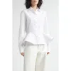 Stella Mccartney Womens Pure White Peplum-waist Tailored Cotton Shirt In White