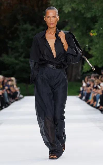 Stella Mccartney Cotton Poplin Shirt In Black