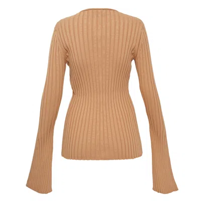 Stella Mccartney Cotton Ribbed Cardigan In Brown