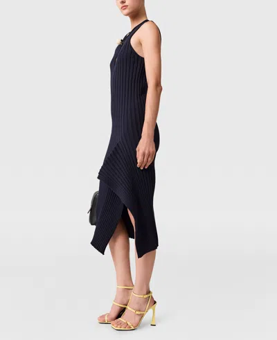 Stella Mccartney Cotton Ribbed Dress In Blue