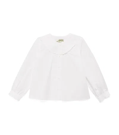 Stella Mccartney Kids' Cotton Scalloped Shirt In White