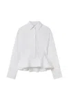 Stella Mccartney Womens Pure White Peplum-waist Tailored Cotton Shirt In White