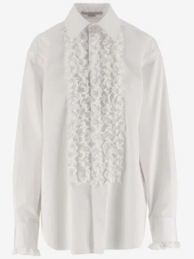 Stella Mccartney Cotton Shirt With Ruffles In White