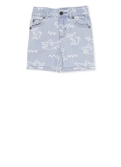 Stella Mccartney Babies' Cotton Shorts In Light Blue