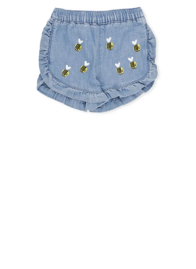 Stella Mccartney Babies' Cotton Shorts With Print In Light Blue