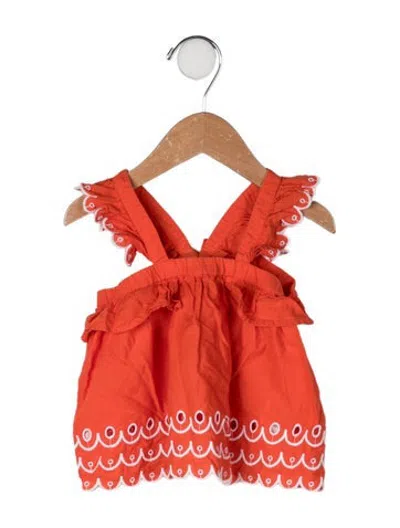 Pre-owned Stella Mccartney Babies' Cotton Sleeveless Dress In Orange/white
