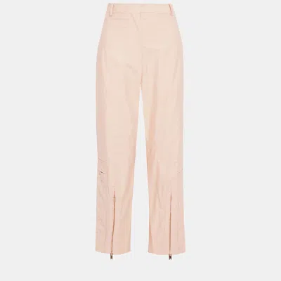 Pre-owned Stella Mccartney Cotton Straight Leg Trousers 44 In Pink