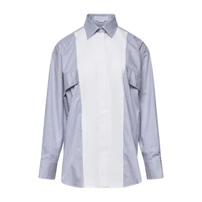 Stella Mccartney Cotton Stripe Pique Shirt In Blue
