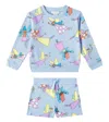 Stella Mccartney Cotton Sweatshirt And Shorts Set In Blue