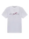 Stella Mccartney Crew Neck T-shirt With Logo Print And Sequin Detail