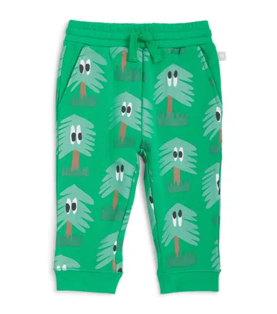 Stella Mccartney Kids' Cotton Tree Print Sweatpants In Green
